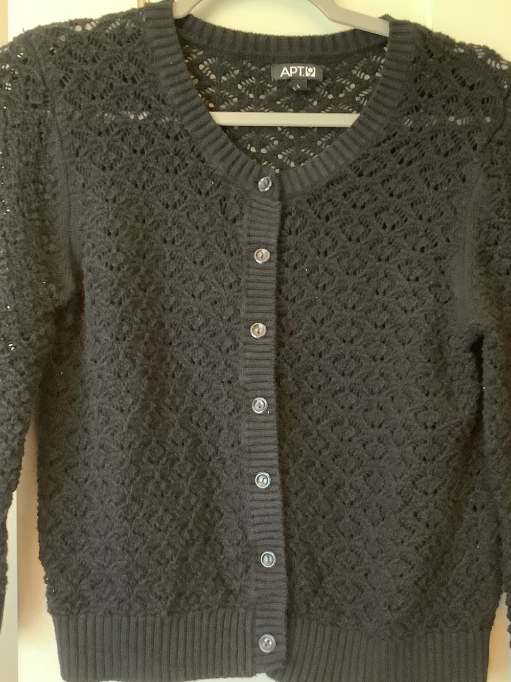 Apt. 9 Black Crochet Lace Button-Front Cardigan - Picture 2 of 7